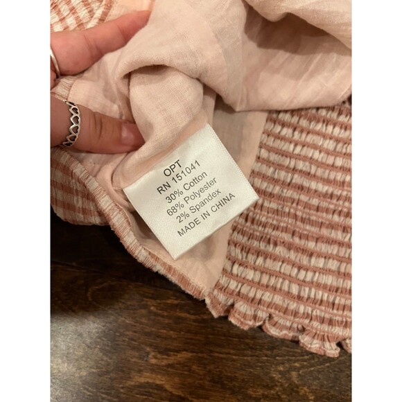 OPT Anthropologie Plaid Pink Gingham Crop Top size Medium - Picture 5 of 8